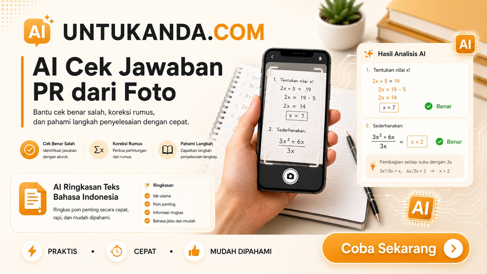 UntukAnda.com AI cek jawaban PR dari foto